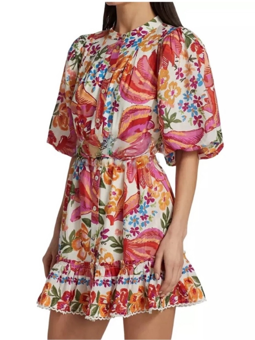 Farm Rio Spring Bananas Mini Dress Medium
